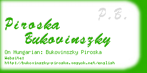 piroska bukovinszky business card